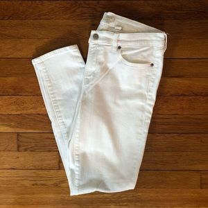 J.Crew Midrise White Skinny Jeans, 29
